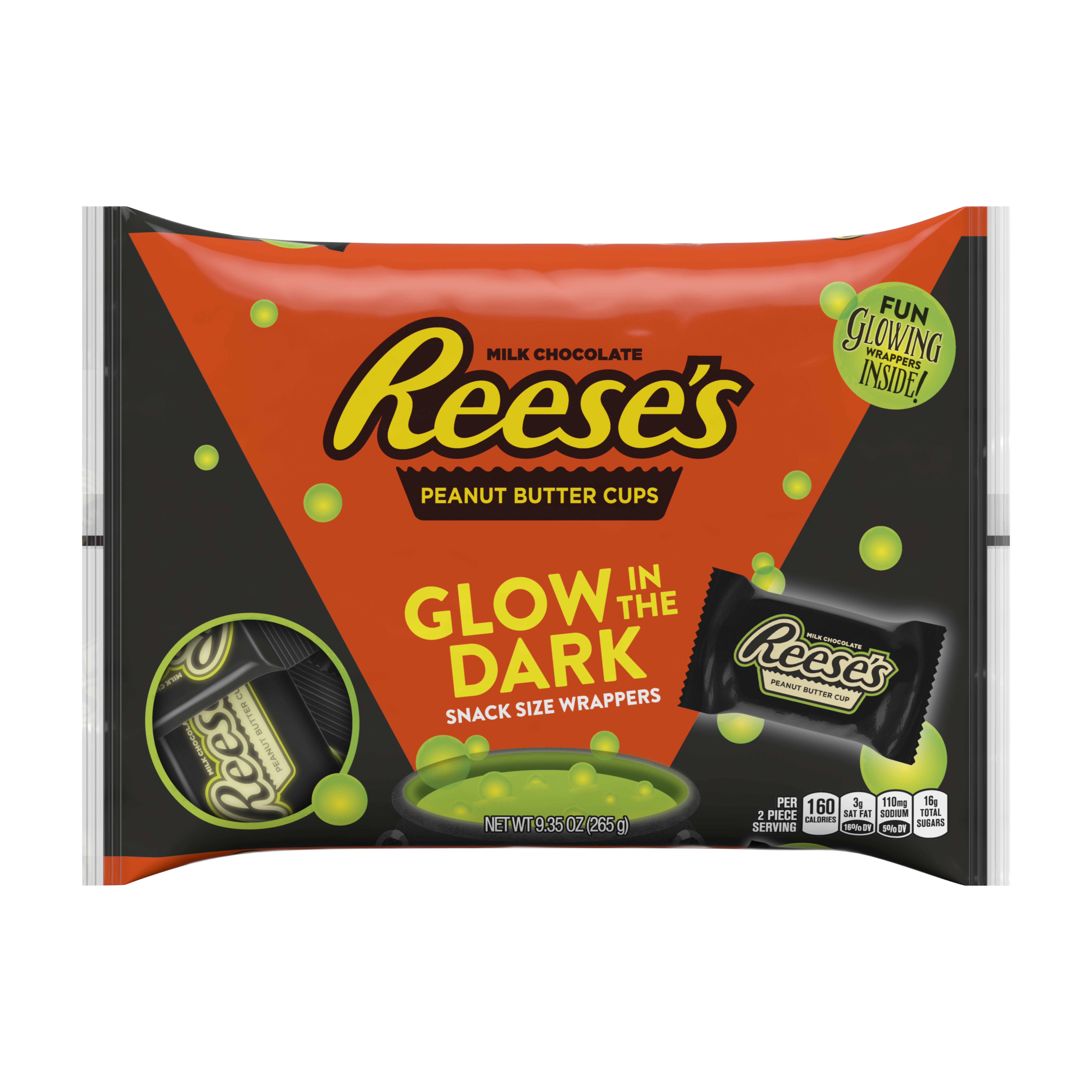 Reese�s, Halloween Snack Size Peanut Butter Cups with Glow in the Dark