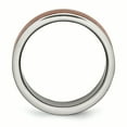 thumbnail image 2 of Titanium Grooved Edge 8mm Brown IP-plated Brushed/Polished Band Ring 12.5 Size, 2 of 6