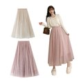 thumbnail image 6 of Fiomva Women Sequin Glitter Layered Tulle Maxi Skirt A-Line Dres, 6 of 7