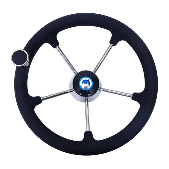 jinwen & Ongaro Marine Ongaro 170 13.5" Stainless 5-Spoke Wheel w/Stainless Cap and FingerGrip Rim - Fits 3/4" Tapered Shaft Helm