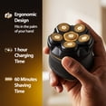 thumbnail image 2 of Cutting Edge Magnetic Blades Head Shaver, Rechargeable 6D Rotary Electric Shaver with Titanium Coated Blades, LCD Display & Travel Lock, 2 of 10