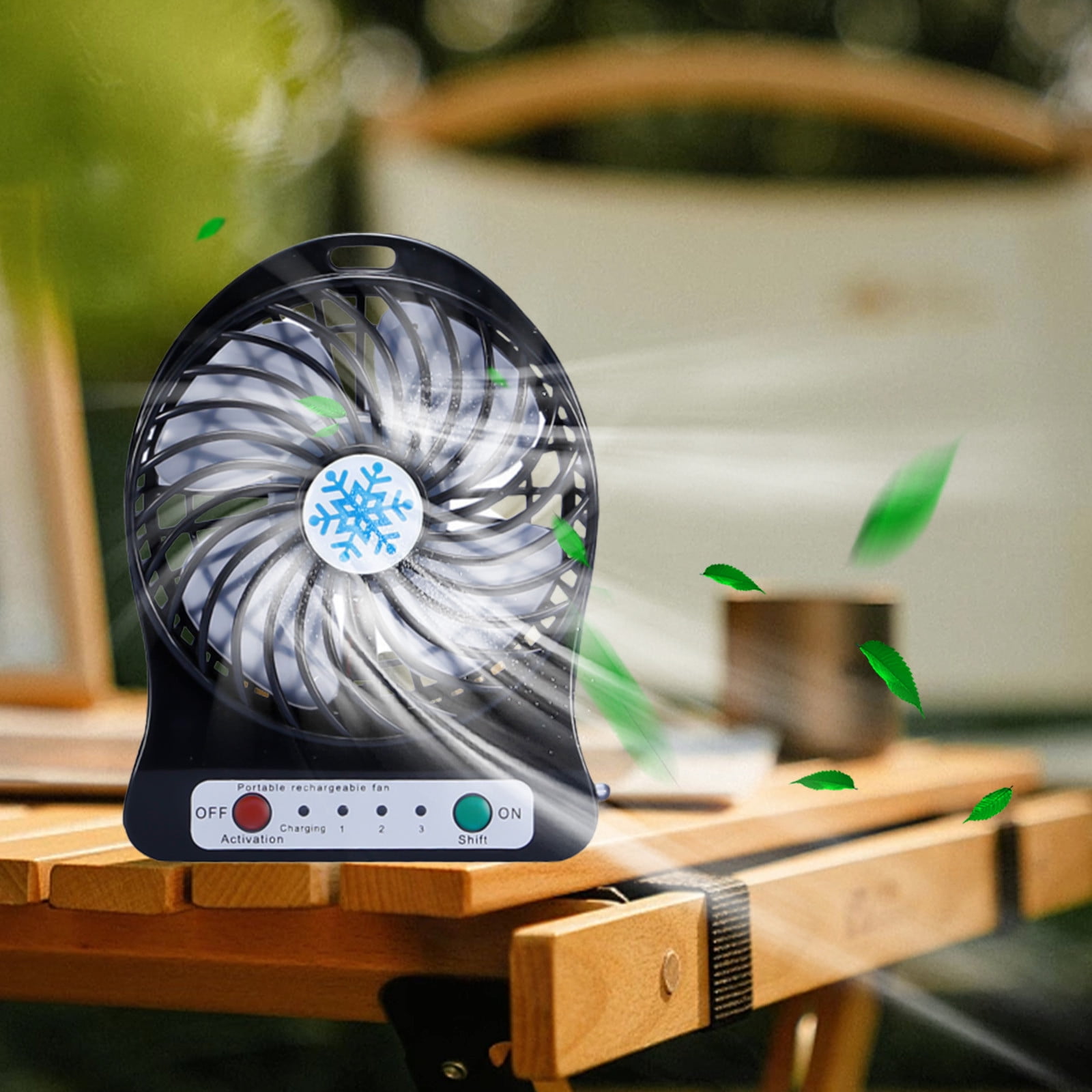 Hiroekza Fan Clearance!Portable Rechargeable LED Light Fan Cooler Mini Desk USB 18650 Battery Fan For Office, Bedroom, Table, Outdoor