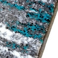 thumbnail image 5 of BizChair Area Rug Modern Contemporary Design 1102 Grey White Black Turquoise Accent (32 Inch X 15 Feet 5 Inch) Long Runner, 5 of 6