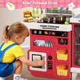 thumbnail image 4 of Lookfly Play Kitchens,68PCS Kids Kitchen Playset with Realistic Lights&Sounds,Toddler Kitchen Toy Gift for Boys and Grlis,Pink 32.3"H, 4 of 9