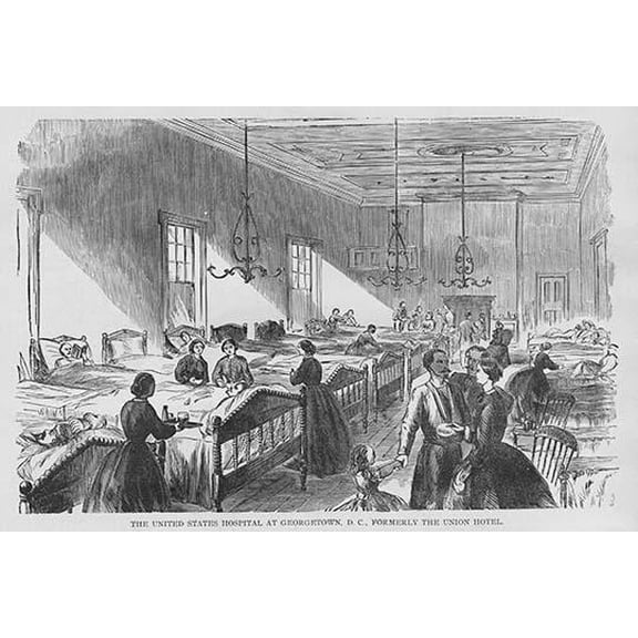 Union Hotel in Washington, DC becomes a Georgetown Hospital-Fine Art Canvas Print (20" x 30")