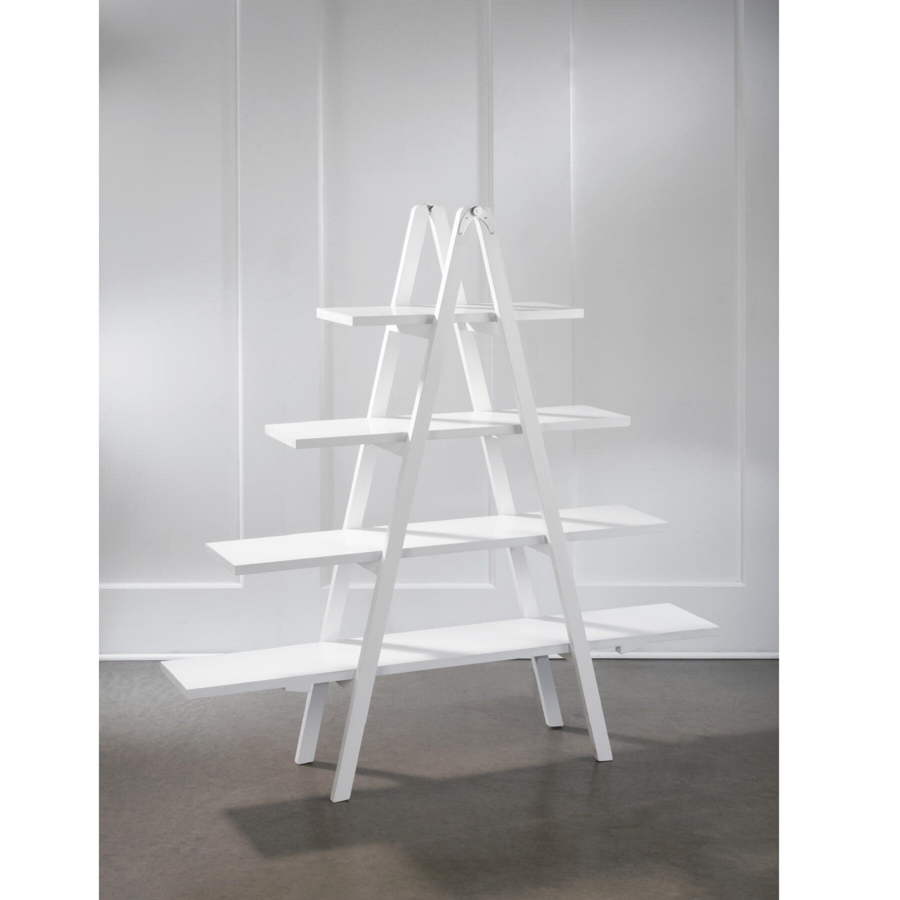 Tripar 21665 4 Tier A-Frame Wooden Ladder Bookcase, White