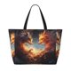 thumbnail image 2 of Fotbe Red And Gray Flame Fox Bolsa de Viaje para Playa - Resistente al Agua, Bolsa Tote de Gran Capacidad y Ligera con 7 Bolsillos para Mujeres y Hombres, 2 of 7