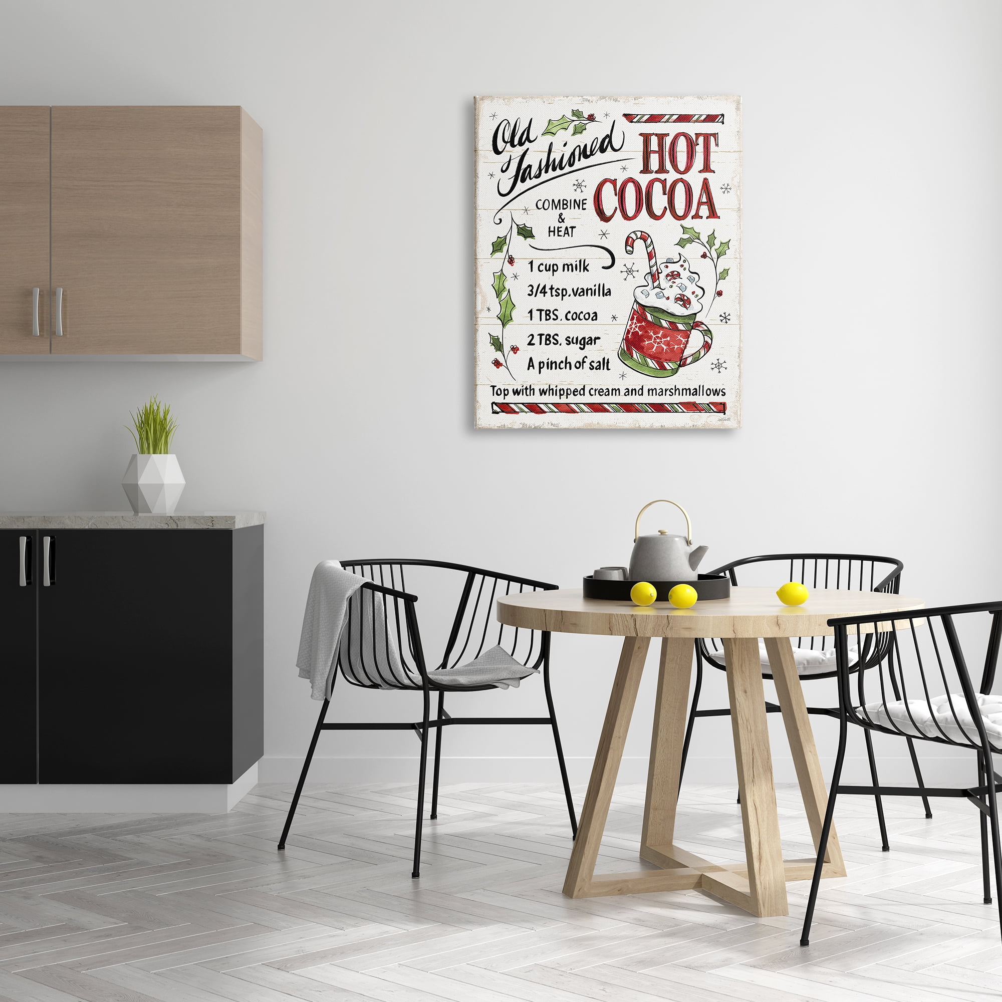 Stupell Industries Old Fashioned Hot Cocoa Holiday Cooking Instructions Food & Beverage Painting Gallery Wrapped Canvas Print Wall Art, 30 x 40