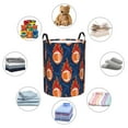 thumbnail image 6 of Balery American Football and Fire Flames Round Laundry Basket with Handles Waterproof Freestanding Laundry Hamper for Clothes Toys in the Dorm and Family-Small, 6 of 8