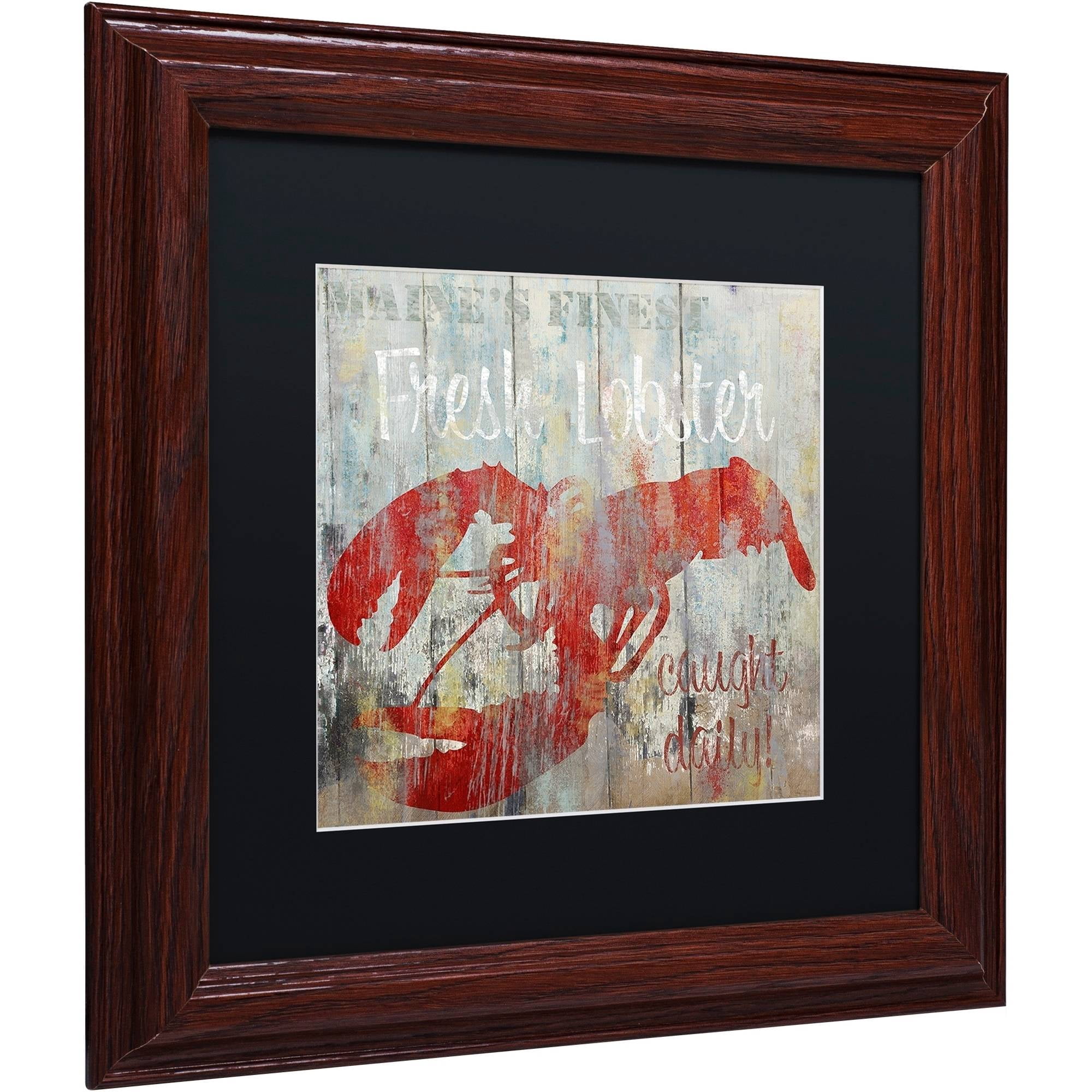 Trademark Fine Art "Restaurant Seafood III" Canvas Art by Color Bakery Black Matte, Wood Frame