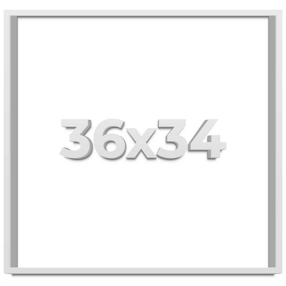 36x34 Shadow Box Frame White | 1 Inches Deep Real Wood Contemporary Shadowbox Display Frame | UV