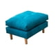 thumbnail image 2 of Taburete reposapiés,Taburete reposapiés otomano con patas de madera antideslizantes,Sofá tapizado reposapiés de terciopelo para sofá sillón,Reposapiés rectangular Banco portátil azul, 2 of 9
