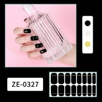 SDOHIG Press on Nails, Fake Nails, 16 Strips Polish Sticker Stickers Set For Nails Polish Wraps Fashion Art Stickers Polish Strips Adhesive Polish Wraps Color Strips For Nails Womenfull