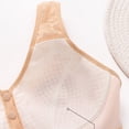 thumbnail image 6 of Hduncf Womens Plus Size Lace Embroidered Bra, Front Closure Wireless Bralette with U-Back Wide Straps, Thin Breathable Everyday Underwear Beige 46, 6 of 9