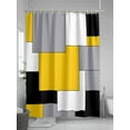 thumbnail image 5 of Abstract Art Shower Curtain, Patchwork Black and Yellow Waterproof Shower Curtain Set with 12 Hooks Lightweight Washable Fabric Shower Curtains for Bathroom 36x72 Inches, 5 of 6