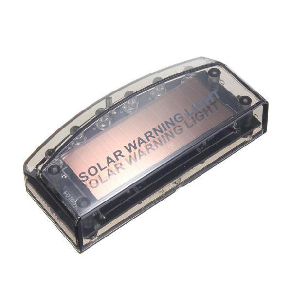 2x 1 Pieza de Solar 6 Led de Coche Advertencia luz de color azul de lámpara Zulema Advertencia de alarma de coche 6 luces LED