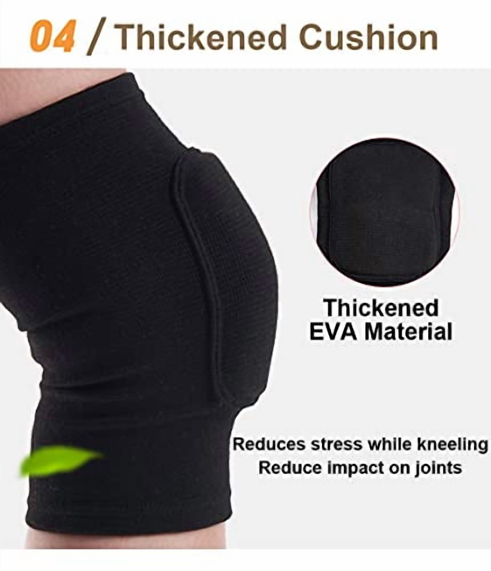 Jointown Knee Pads for Women, Dance Knee Pads Wrestling Knee Pads Basketball Knee Pads Volleyball Knee Pads for Women, Knee Protector Soft Knee Pads for Work (Black, M)