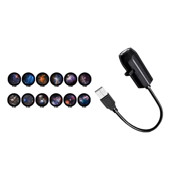 Galaxy Projector, 2-in-1 Starry Sky Projector & Night Light, 360° Adjustable LED Space Galaxy Lamp, Milky Way Mood Lighting, HD Image Star Projectors for Bedroom Hallway Ceiling Decor starry sky D