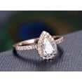thumbnail image 3 of Classic Pear cut Halo 1.75 Ct Moissanite Diamond Engagement Ring with 18k Gold Plating, 3 of 5