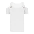thumbnail image 3 of XuJwPNcy Summer Shirts for Women Cold Shoulder Short Sleeve Scoop Neck Tops Vacation Loose Casual Tees, 3 of 5