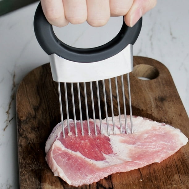 EOTVIA Onion Holder Vegetable Potato Cutter Slicer Stainless Steel Fork
