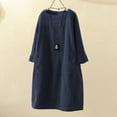 thumbnail image 1 of pstuiky Robes pour Femmes Grande Taille, Mode Grande Taille Femmes Manches Longues Velours Côtelé Uni Poches Robe Décontractée Robes Grande Taille Liquidation, 1 of 4