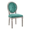 thumbnail image 1 of Modway Chaise de Salle à Manger en Velours à Dossier Ovale 19.5 Pouces en Naturel/bleu Sarcelle, 1 of 9