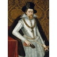 thumbnail image 2 of De Critz, John 25x32 White Modern Wood Framed Museum Art Print Titled - Portrait of King James VI of Scotland, James I of England, 2 of 4