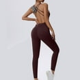 thumbnail image 5 of TMOYZQ One Piece Jumpsuit for Women Yoga Bodycon Ribbed Jumpsuit Workout Sleeveless Backless Rompers with Tummy Control Bodysuits, 5 of 9
