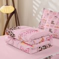 thumbnail image 5 of jejeloiu Chic Cow Cowboy Boot Zipper Twin Comforter Sets with Fitted Sheet and 2 Pillowcases Kids,Pink Cute Bow Zipper Bedding Set For Girls,Reversible,4-Piece, 5 of 7
