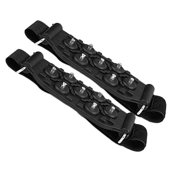 WESIEVYA Ice Shoes Grippers Crampons Black 1 Pair 17.3X1.9X0.5in