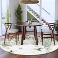 thumbnail image 3 of Round Rug 7Ft Washable Non-Slip, Green Eucalyptus Leaves Circle Area Rugs for Living Room Bedroom, Birds Flowers Spring Watercolor Floral Indoor Floor Mats Carpet Runner for Home Decor Aesthetic, 3 of 8