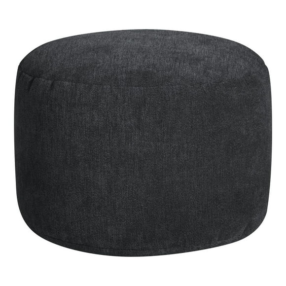 Gouchee Home Dotcom Alfa Round Black Pouf – Soft Velour Bean-Filled Ottoman for Living Room, Bedroom or Dorm