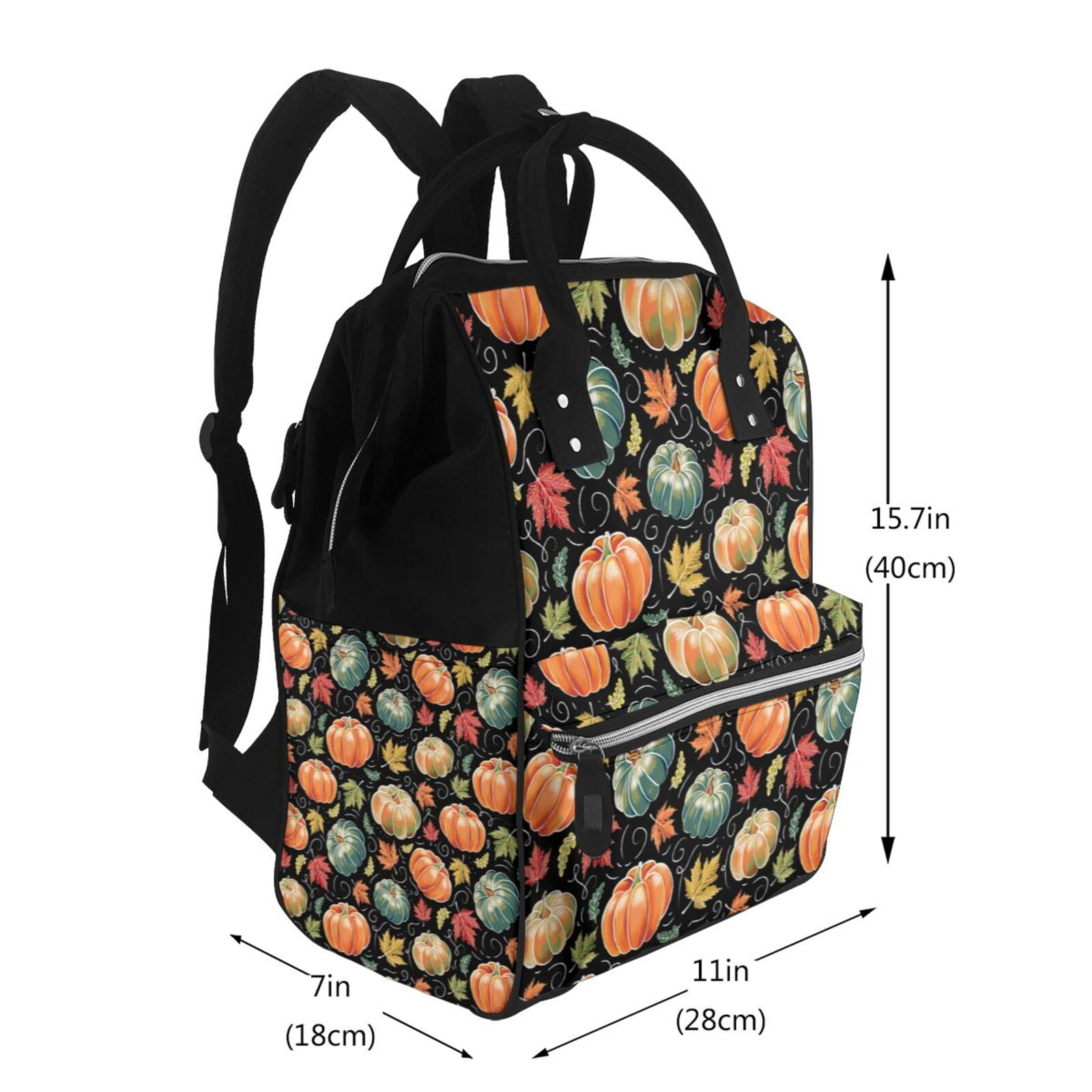 Fuzoiu Daisy maple leaf Print Diaper Bag Backpack,Baby Essentials Travel Tote,Multi function Waterproof Diaper Bag, Travel Essentials Baby Bag - Unisex