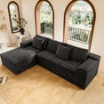 thumbnail image 2 of Aukfa 104" Modular Cloud Sectional Sofa with Left-Facing Chaise, Plush Corduroy Upholstered Deep Seat Couch, No Assembly Required for Living Room/Bedroom/Apartment, Dark Gray, 2 of 8