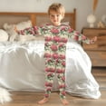 thumbnail image 4 of Boys Pajamas Girls Pajama Bright Peony Cute Comfortable Cotton Two-piece Pajama Set, 4 of 7