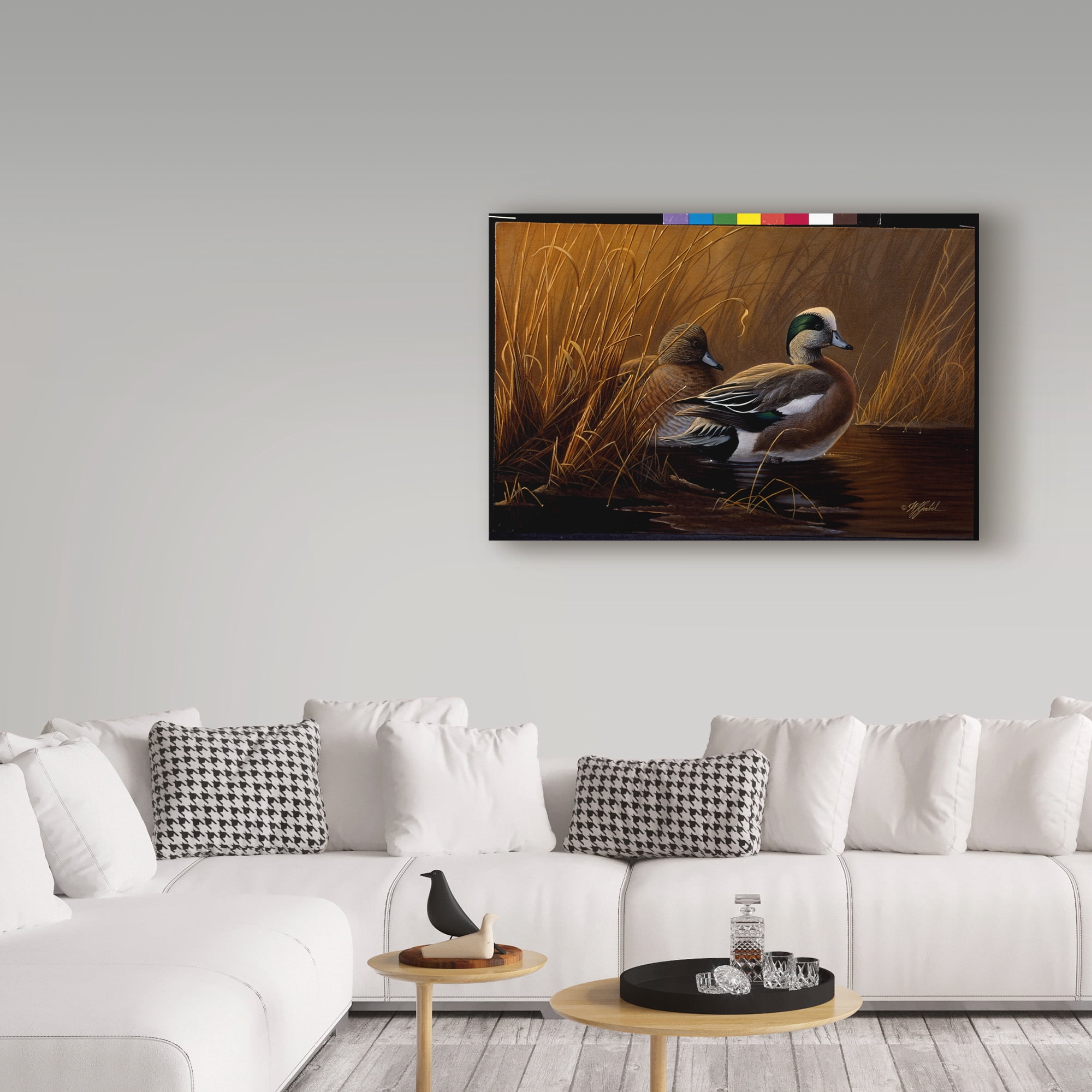 Trademark Fine Art 'Widgeon In The Grass' Canvas Art by Wilhelm Goebel