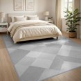 thumbnail image 3 of ODIKA 8'x10' Washable Area Rug Durable, Non-Slip Under Tonal Plush Solid Field Minimalist Interlocking Geometric for Living Room, Sectional, Family, 3 of 7