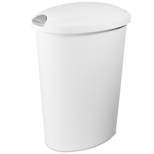Sterilite 52Quart Ultra TouchTop Wastebasket, White