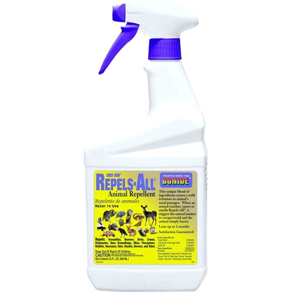 Bonide Repels-All Animal Repellent - All Purpose, Garlic Scent, Liquid - 1 Quart