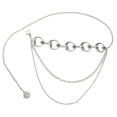 thumbnail image 1 of Cinturón De Cadena De Cintura Elegante Para Mujer Cinturón De Cadena De Pantalones Ajustables De Fiesta De 2 Capas StyleB Plata Sunnimix Cadena de la cintura, 1 of 7