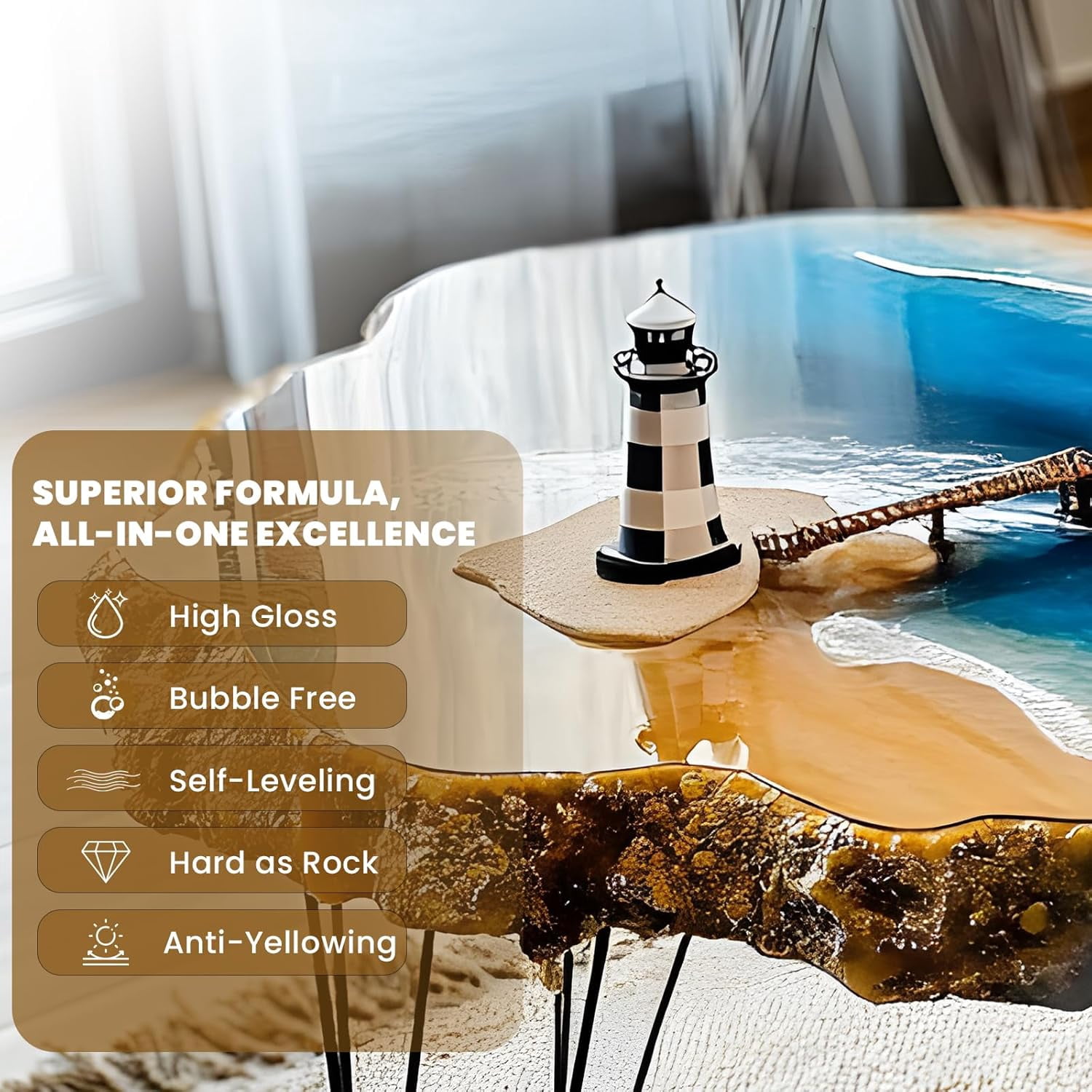 624OZ Epoxy Resin Kit，With 32 luminous power Crystal Clear Epoxy Resin, Strong, Bubble-Free, Anti-Yellowing Art Resin That, Suitable for Casting, DIY, Molds, Jewelry, Easy to Mix 1:1 Ratio
