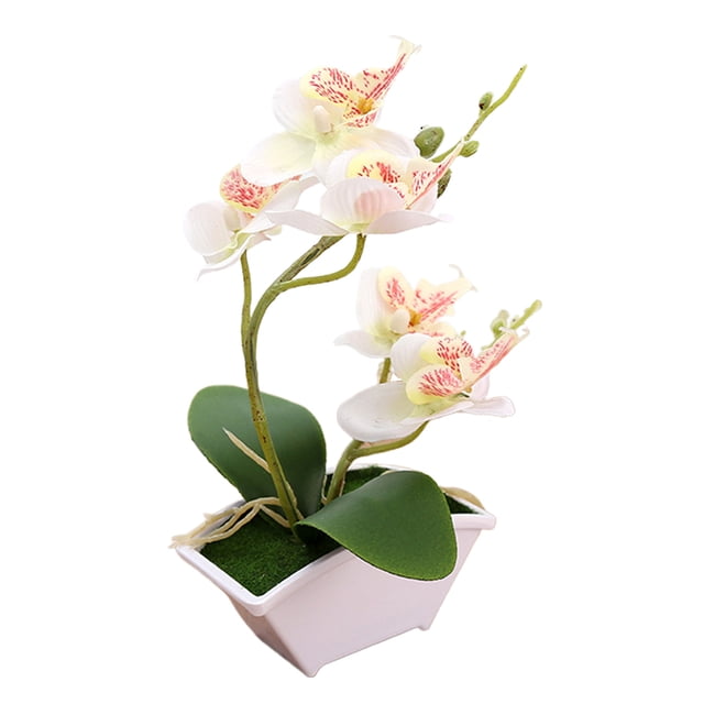 Flores Artificiales En Seda Artificial Sunnimix Bonsai Sintético Blanco