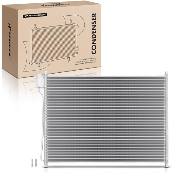 A-Premium Air Conditioning A/C Condenser Compatible with Ford Excursion 2000-2005, F-250 F-350 F-450 F-550 Super Duty 1999-2007, Replace# F81Z19712AA, 6C3Z19712AB