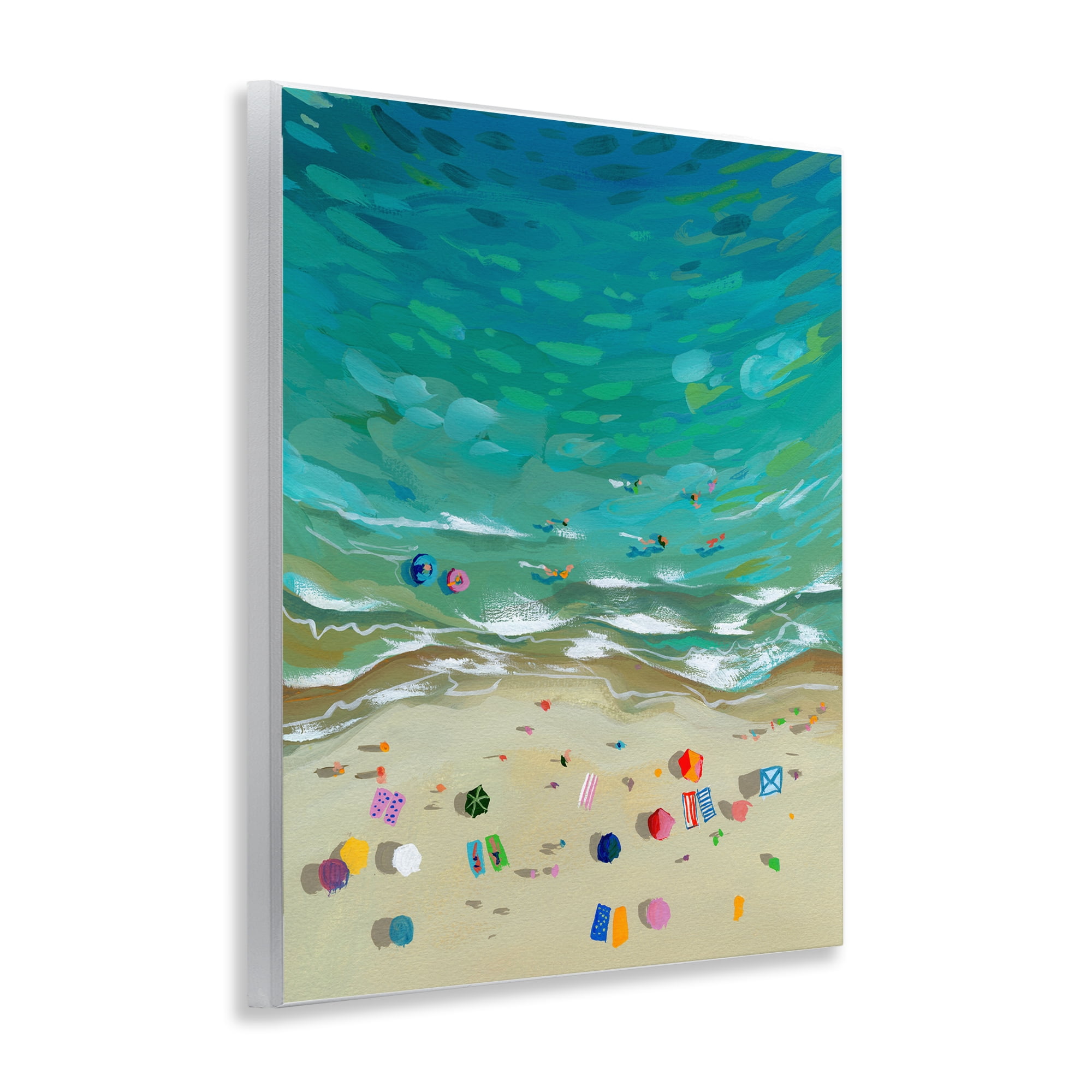 Stupell Industries Aerial Beachside with Umbrellas Wall Plaque Art, design by Brook Page