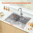 thumbnail image 2 of KFFKFF 30 inch Kitchen Sink Workstation, 304 Stainless Steel Top Mount Sinks, Drop-In Single Bowl Farmhouse Basin with Ledge & Multiple Accessories, 2 of 9