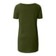 thumbnail image 5 of Puntoco Mujer Casual Tallas grandes Impresión Cuello en V Manga corta Camiseta larga Blusa top Puntoco Puntoco-5852, 5 of 5