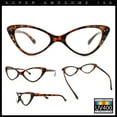 thumbnail image 2 of Womens Bling Rhinestone Gothic Cat Eye Clear Lens Plastic Fashion Eyeglasses Tortoise, 2 of 7