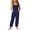 Navy, variant on Girls Loose Fit Overall Pocket Pants - Stylish Casual Pants with Attached Bib Design, Soft Comfortable for Everyday Play