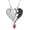 A- Angel Devil Hug, variant on Angel and Devil Necklace, 925 Sterling Silver Angel Demon Hugs Asymmetrical Necklace Inlaid with Red Heart Crystal on Anniversary, Holiday, Birthday Gifts for Women